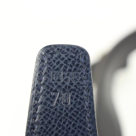 Hermès Navy x Black x Silver 24mm Reversible H Logo Belt Kit  1h425s
